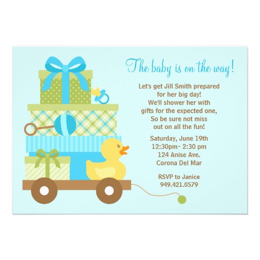 Baby Boy Shower Invitation with Matching Envelopes