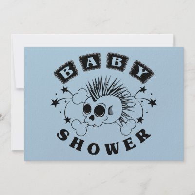 Punk Baby Shower Invitations on With Mohaw Designed In Blue For Your Baby Shower Invitations