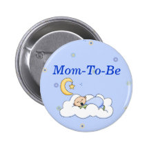 Baby Boy Shower Mommy Pin Button
