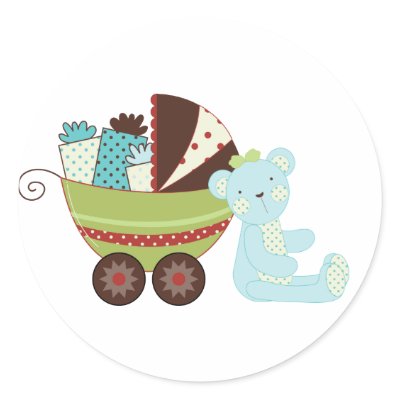 Baby Boy Shower Stickers by noteworthy