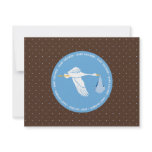 Baby Boy Shower Stork Registry Card - Brown Border Personalized Invitations