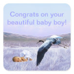 Baby boy square sticker
