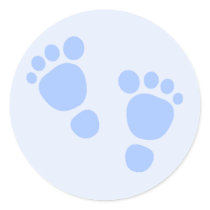 Baby Boy Sticker, Blue Feet