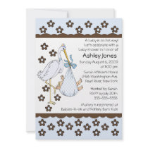 Baby Boy Stork Baby Shower Invitations by celebrateitinvites Baby Boy Stork Baby Shower Invitations