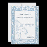 Baby Boy Stork & Owl Border Shower Announcement