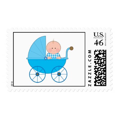 Baby Boy Stroller Postage by Maria_K_Bell