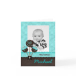 Baby Boy Thank You Card Cake Pops Blue Cute
