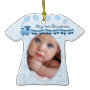 Baby Boy Tiny Tee Photo Ornament with Birth Stats ornament