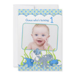 Baby Boy Under the Sea Cartoon Photo Birthday Invitation
