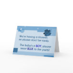 Baby Boy Wear Blue Baby Shower Invitation Cards