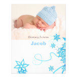 Baby boy  white, blue  christening,invitation