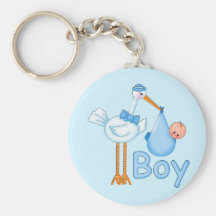 Baby Boy with Stork Key Chains