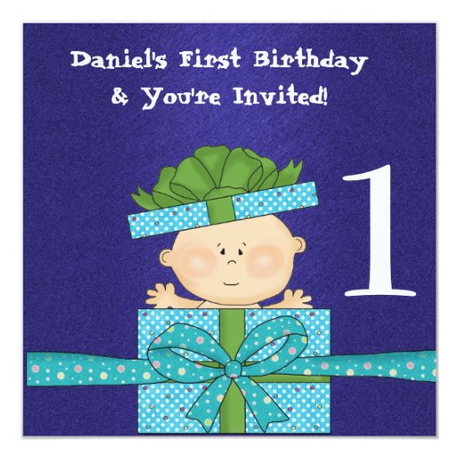 Baby Boys 1st Birthday Party TEMPLATE Invitation Zazzle