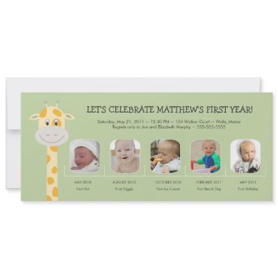 Baby Boy's First Birthday Year Custom Invitations by labellarue