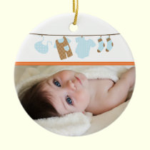 Baby Boy's Laundry Christmas Ornament (orange) ornaments