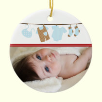 Baby Boy's Laundry Christmas Ornament (red) ornaments