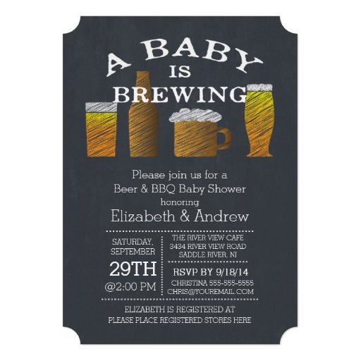 Baby Brewing Barbecue Baby Shower Invitation Invitations (front side)