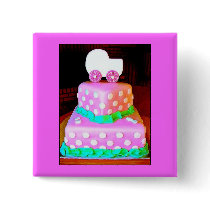 Baby Buggy Cake - Girl Button