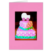 Baby Buggy Cake - Girl Greeting Card