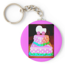 Baby Buggy Cake - Girl Key Chain