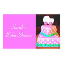 Baby Buggy Cake - Girl Rectangular Stickers