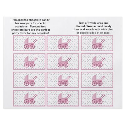 Baby Buggy Candybar Wrappers (Pink) Flyer Design by babyville