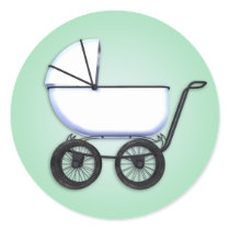Baby Buggy Green Sticker