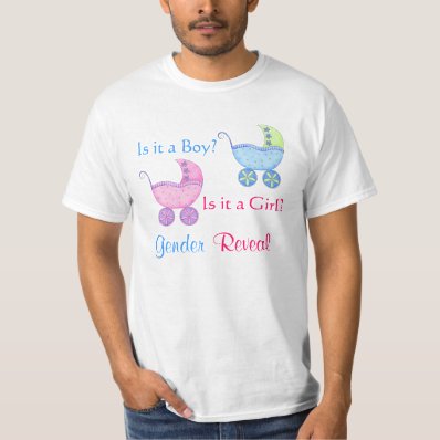Baby Buggy Pink Blue Gender Reveal Party Man&#39;s Shirts