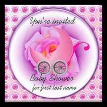 Baby buggy Shower Invitation invitations