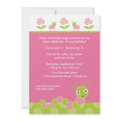 Baby Bugs Birthday Party Invitation by mousearte