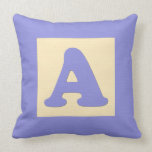Baby building block throw pIllow letter A (blue)