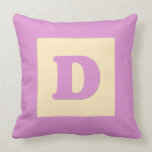 Baby building block throw pIllow letter D (pink)