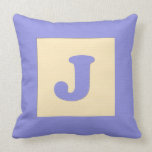 Baby building block throw pIllow letter J (blue)
