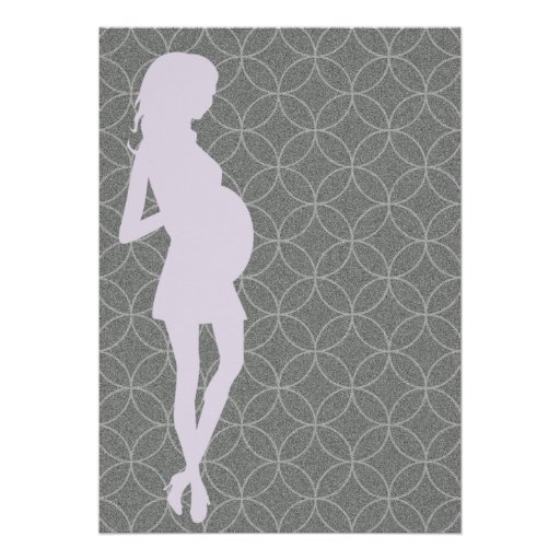 Baby Bump Silhouette Invite [Purple]