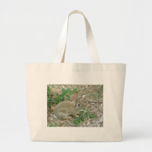 Baby Bunny And Leaf Canvas Bags