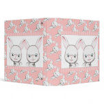 Baby Bunny Twins Pink Binder