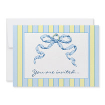 Baby Business Blue & Yellow Striped Invitations