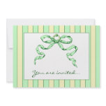 Baby Business Green &amp; Yellow Striped Invitations