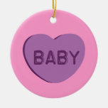 Baby Candy Heart Christmas Ornaments