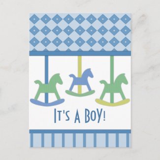 Baby Carousel Collection Its a boy! Postcard postcard