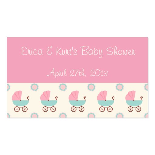 Baby Carriage Baby Shower Drink Ticket Business Card (back side)