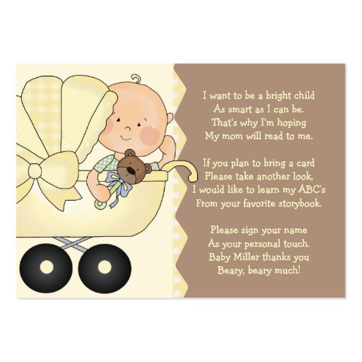 Baby Carriage -  Book Insert Card Business Card