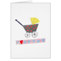 baby carriage greeting card