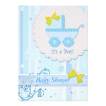 Baby Carriage "It's a Boy" Blue Baby Shower Invite