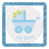 Baby Carriage It's a Boy! Blue Baby Shower Sticker sticker