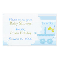Baby Carriage It's a Boy! Blue Baby Shower Sticker sticker