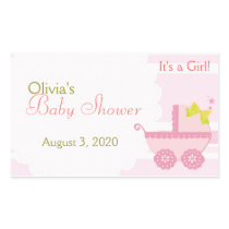 Baby Carriage It's a Girl Pink Baby Shower Sticker