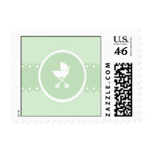 Baby Carriage Medallion Green Postage