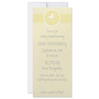 Baby Carriage Medallion Yellow Shower Invitation invitation