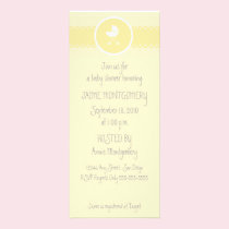 Baby Carriage Medallion Yellow Shower Invitation invitations